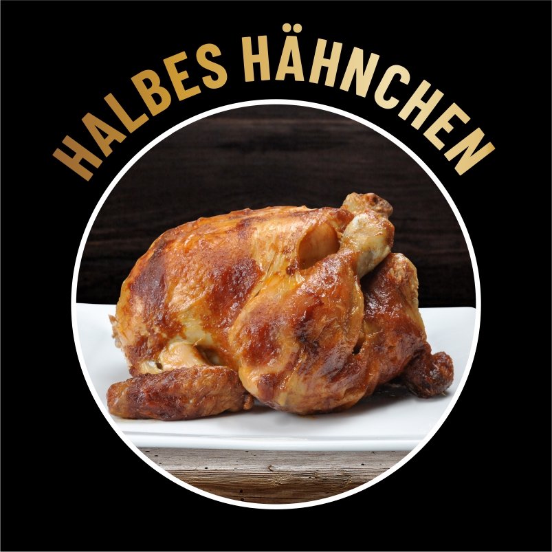 Halbes gegrilltes Hähnchen